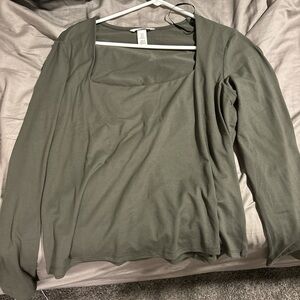 h&m army green long sleeve